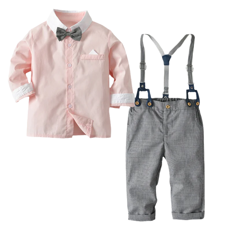 

1-3 years autumn children clothing Long sleeve overalls British gentleman baby 1st Birthday party dress kids clothes boys outfit