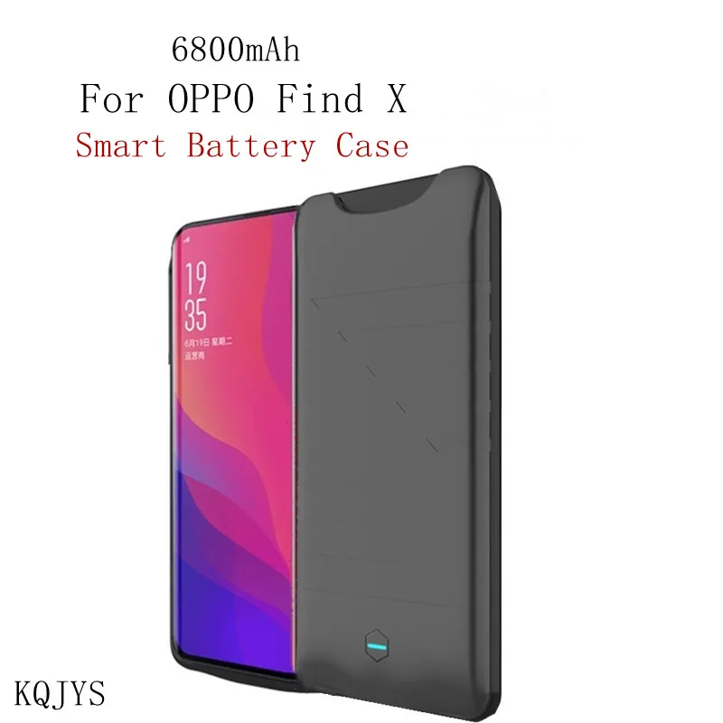 6800 мА/ч внешняя умная Зарядка чехол для OPPO Find X Портативный Мощность банк Батарея