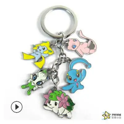 Японский мультфильм брелок Карманный Монстр покебол PIKACHU Мода Забавный милый porte cle металлические аксессуары для украшений chaviro Llaveros - Цвет: 2-5