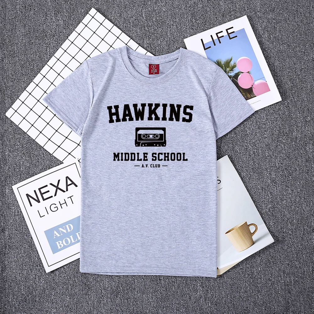 Hillbilly Hawkins Middle School AV клуб печати футболки Для женщин Harajuku кепки в стиле Tumblr
