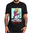 Футболка Metroid Dread Samus Aran, футболка для фанатов игры экшн-приключения, незаменимая Мужская одежда, Мягкая Повседневная футболка из 100% хлопка, топы европейского размера
