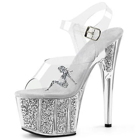 

15cm High Heels Nightclub Platform Sandals Thin Women's Shoes Steel Pipe Dance Sequin For Woman Stilettos Pole dance
