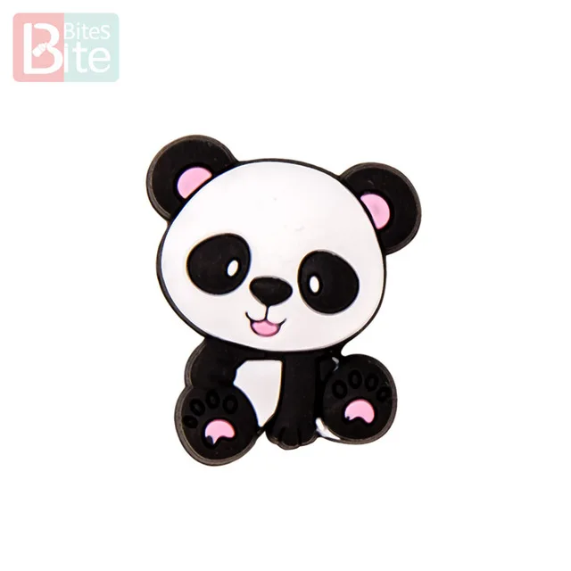 Panda Pink Bite 5 шт. кролик силиконовые бусины пищевого качества силиконовые бусины-прорезыватели Детские Жевательные BPA бесплатно Товары для малышей Мини Кролик Детский Прорезыватель - Цвет: Panda Pink