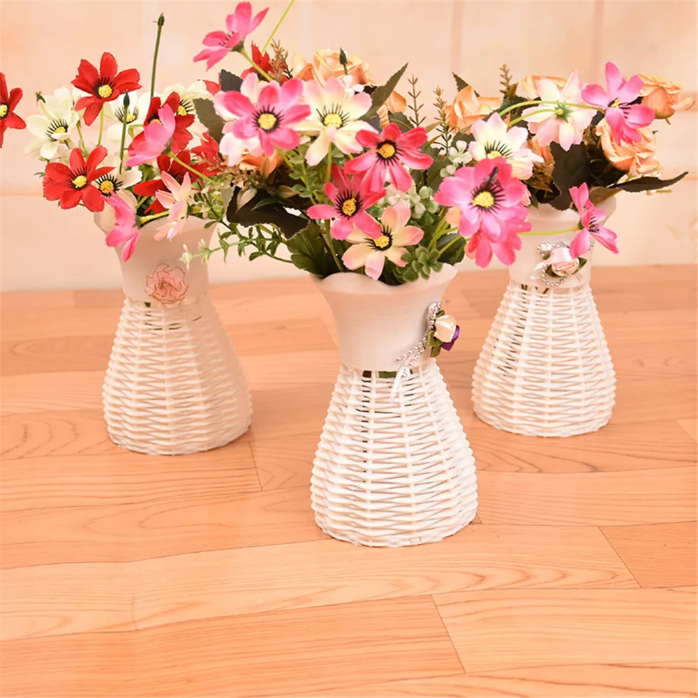 

Creative Exquisite Rattan Woven Flower Basket Simple Home Decoration Flower Vase Ornaments In The Living Room Housewarming Gifts