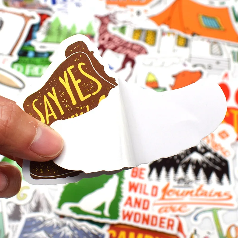 

10/30/50PCS Wilderness Camping Waterproof Stickers Outdoor Nature Hiking Travel Adventure Stickers for DIY Luggage Laptop Helmet