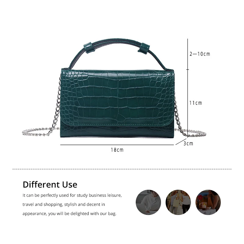 Женская сумка Кроссбоди с текстурой под крокодиловую кожу| |