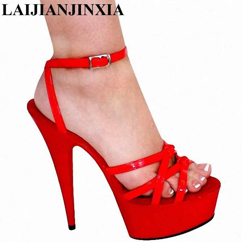 New 17 cm Thin Heels women's Sandals Back Strap with super high heels for women's shoes high-heeled Dance Shoes