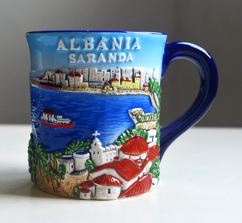 Горячая Распродажа Албании Керамика воды чашки стакан молока для путешествий по