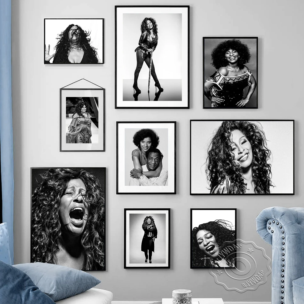 

Chaka Khan Black White Vintage Elegant Art Prints Poster, Music Star Photography Wall Stickers Canvas Painting, Home Decor Gift