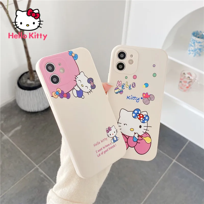 

Hello Kitty for IPhone 7/8P/X/XR/XS/XSMAX/11/12Pro/12mini Simple Girl Cartoon Silicone Soft Shell