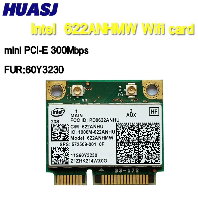 Wi-Fi-карта HUASJ 300 Мбит/с, Intel 6200 622ANHMW 572509-001 60Y3231 T410 T410i T510 T510i W510 T410s X201 X201i X201s