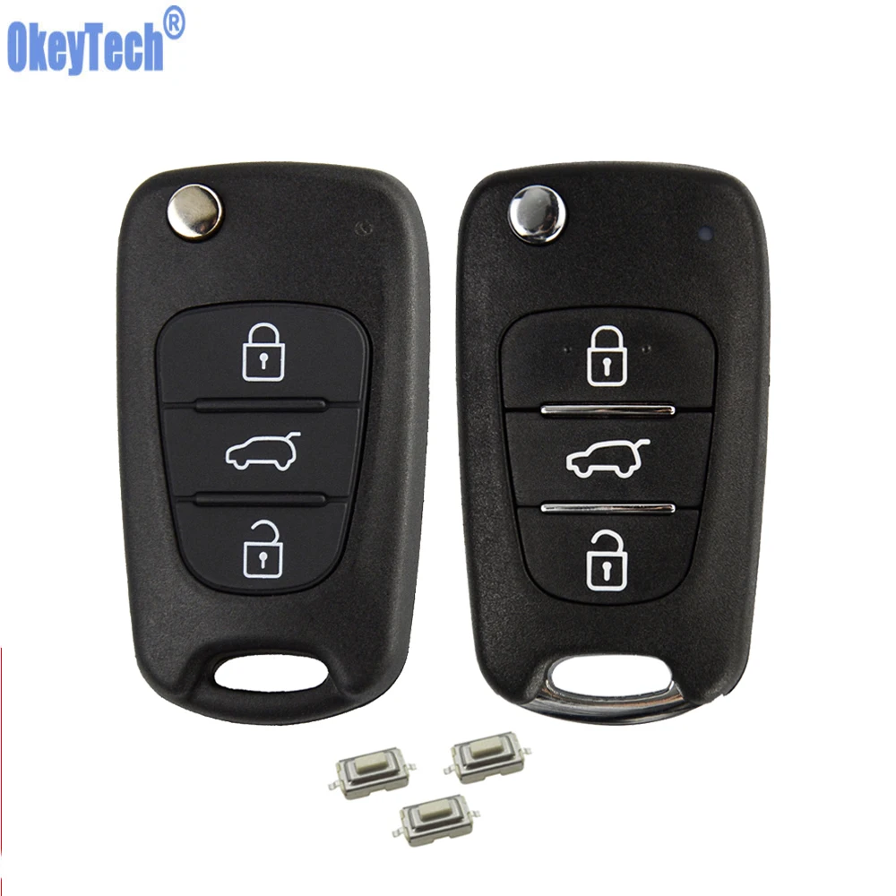 OkeyTech Чехлы для Kia Rio 3 Sportage K2 K3 K5 Seat Cerato чехол откидная Заготовка ключа замка