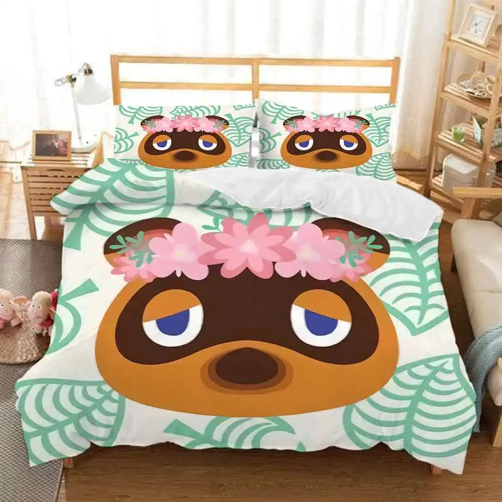 

Game Animal Crossing 3D Printed Bedding Cover Bedding Set Duvet Cover Cartoon Giant Comforter Bed Linen Bed Set (NO Sheet)