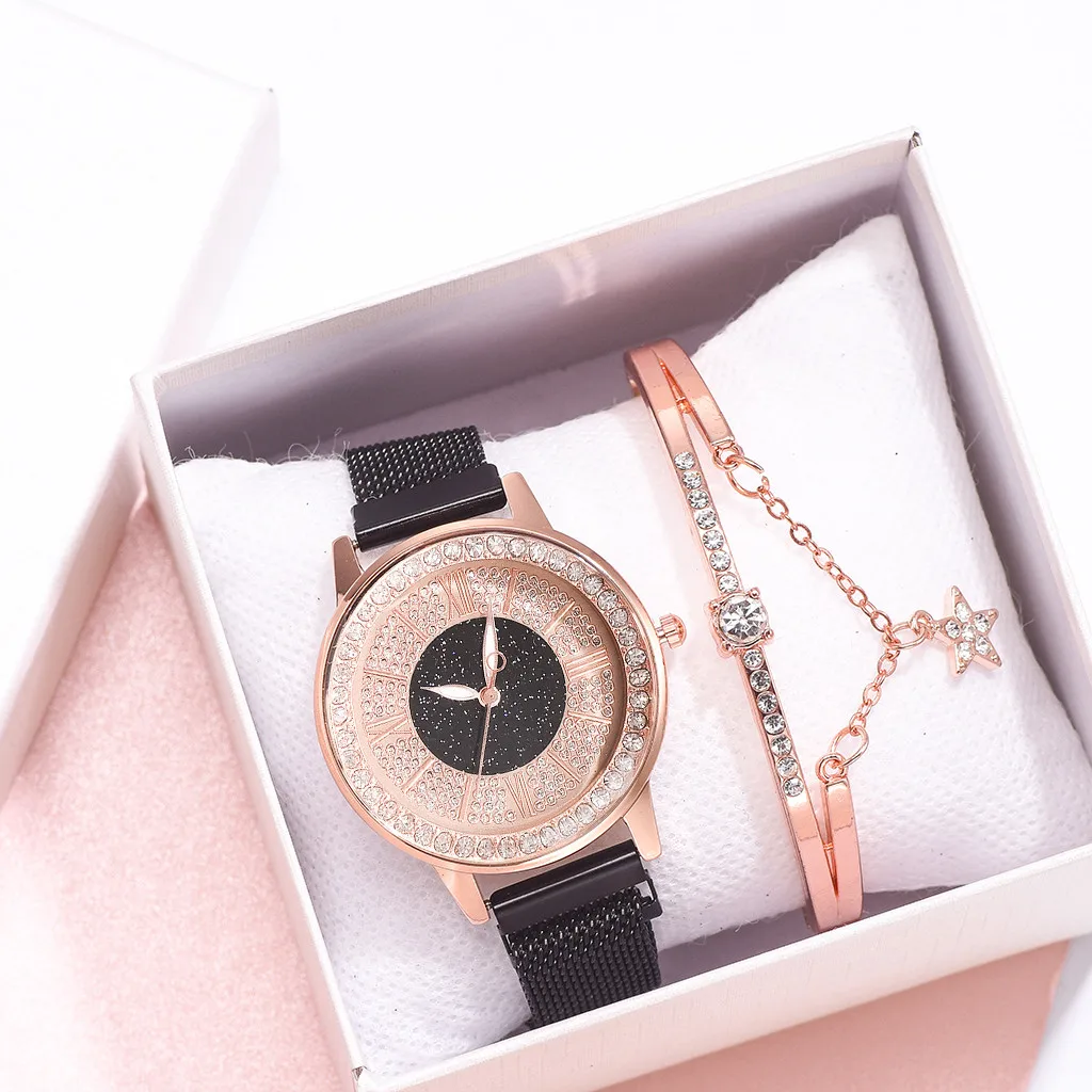 Женские кварцевые часы звездного неба наручные с сетчатым браслетом relogio feminino