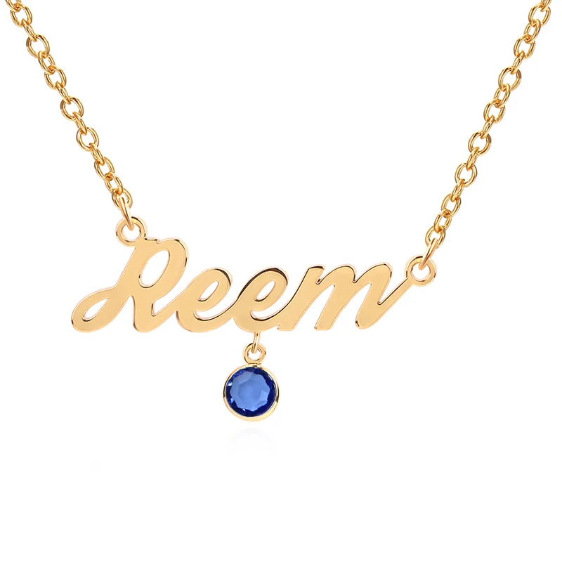 

Noelia New Fashion Trendy Jewelry Custom Name Necklace Stainless Steel Custom Name Necklace Women DIY Birthday Stone Gift
