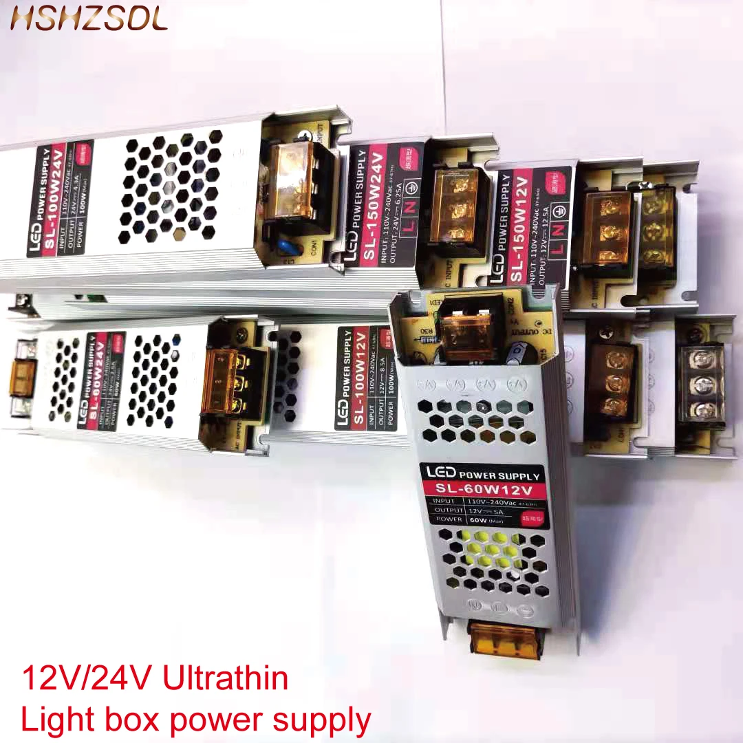 

Ultra Thin LED Power Supply DC 12V 24V Lighting Transformers 60W 100W 150W 200W 300W 400W AC190-240V Driver For LED Strip light