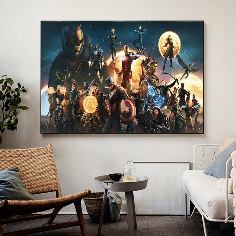 

Marvel Superhero Collection Thor Iron Man Hulk Home Decoration Poster and Print Canvas Painting Wall Art Pictures for Bedroom