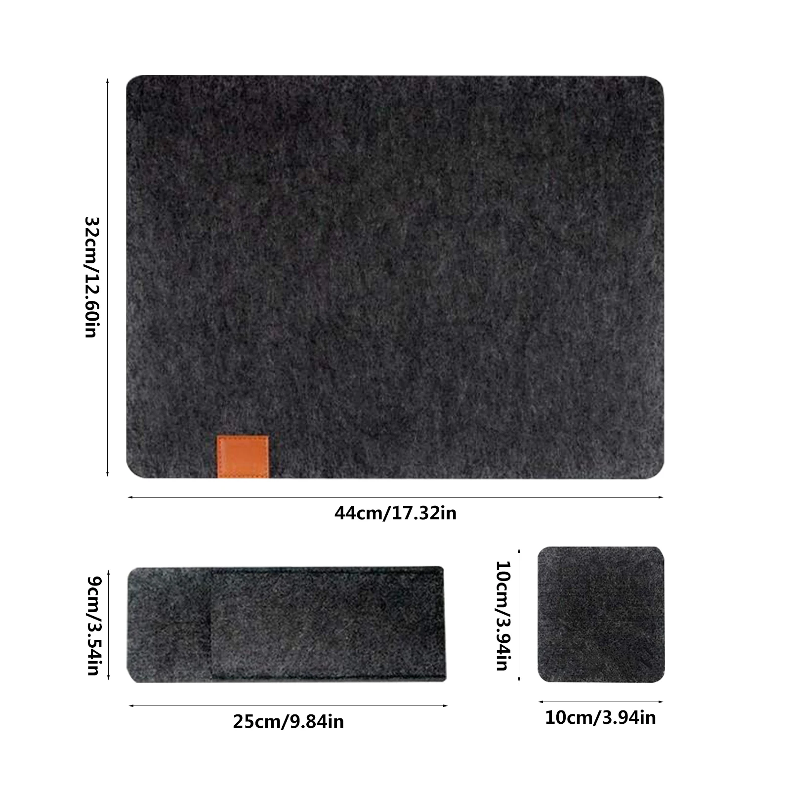 

Felt Placemat Coaster Cutlery Bag Set Balck Table Bowl Mat Knives Fork Storage Pouch Cup Pad Kitchen Dining Table Decoration