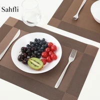 rectangle placemats for dinning table pvc mats non ship heat insulation mat kitchen accessories simplicity washable coaster pads