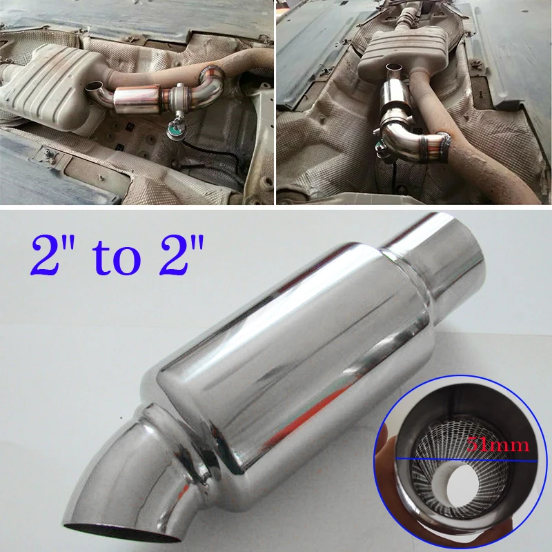 

Stainless Steel Car Tools Exhaust Downpipe Branch Sound Tuning Muffler Pipe 51mm Tail Pipe Universal Accessories High Quality