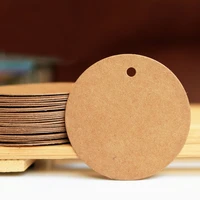 100pcs blank kraft paper tag round paper vintage gift tag 4cm 3cm sewing diy craft supplies garment tag wedding party label card