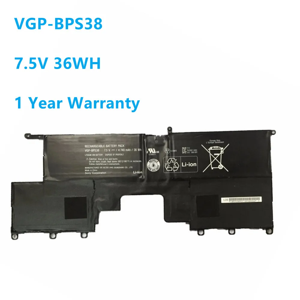 Новый VGP BPS38 ноутбук Батарея для Sony PRO11 PRO13 P132200C P11226SCBI P13227SC SVP13218SC 7 5 в 36wh/4740 мА