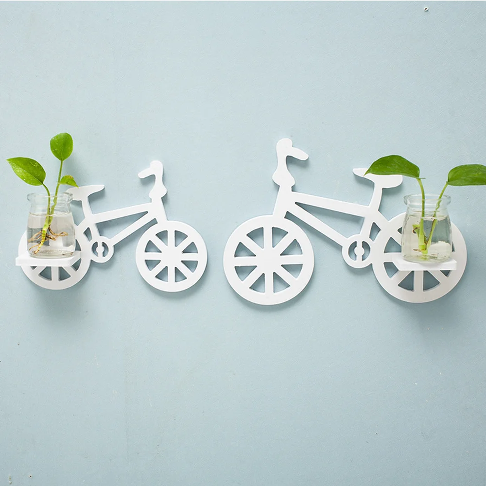 Wall WOOD Shelf with Vases Creative Handcrafted Hanging Planter Flower Container Home Decoration | Дом и сад