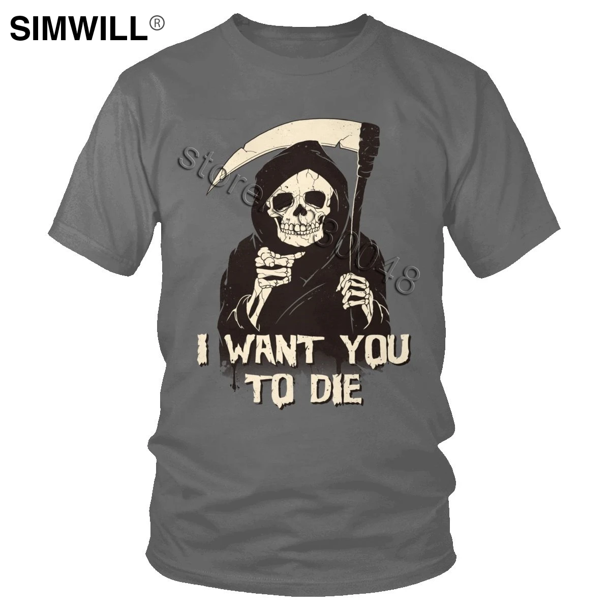 

Мужская хлопковая футболка с коротким рукавом и надписью «I Want You To Die»