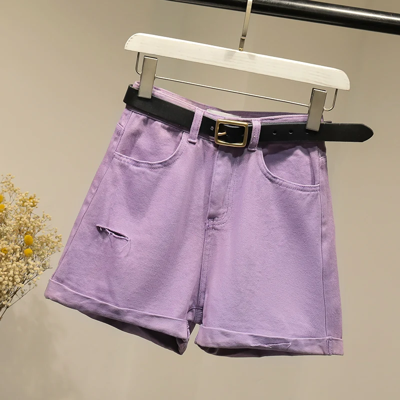 

Женские Элегантные повседневные облегающие шорты из 2021 хлопка с высокой талией и поясом, милые летние шорты для девушек, 98%