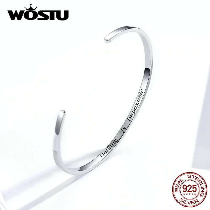 WOSTU 100% Серебро 925 пробы классические браслеты и браслет для женщин модные