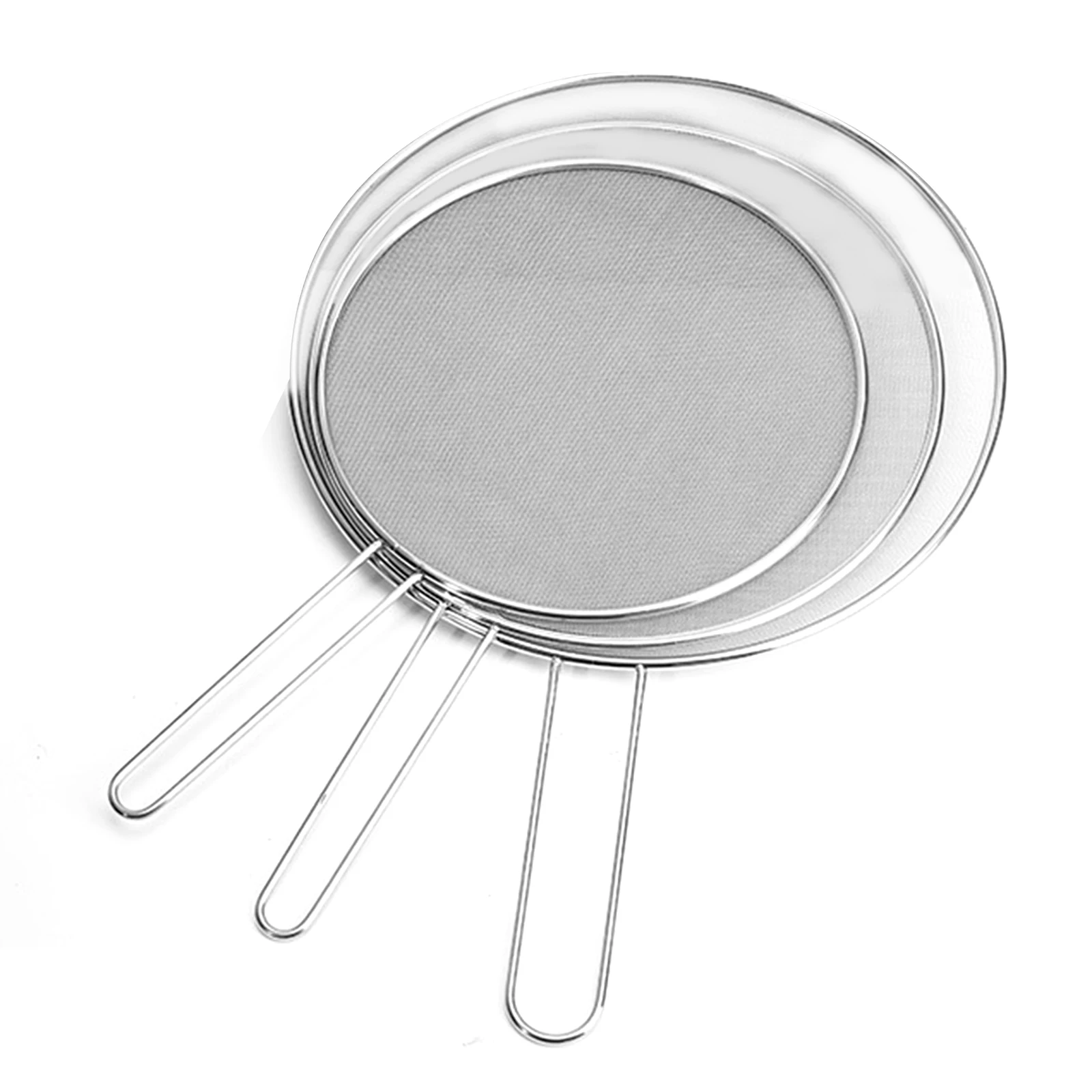 

3 Pcs Splatter Screen For Frying Pan Grease Splatter Guard Stainless Steel Splatter Screen Mesh With Handles