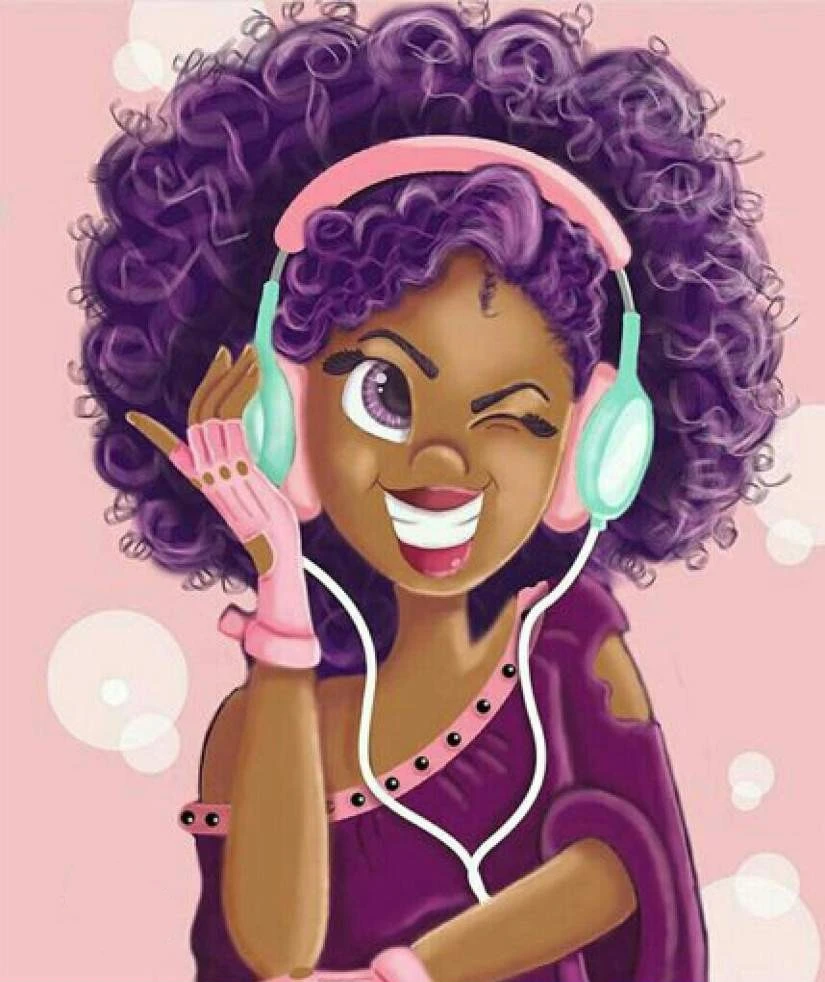 JMINE Div 5D афроамериканская девушка музыка полностью Алмазная краска наборы для