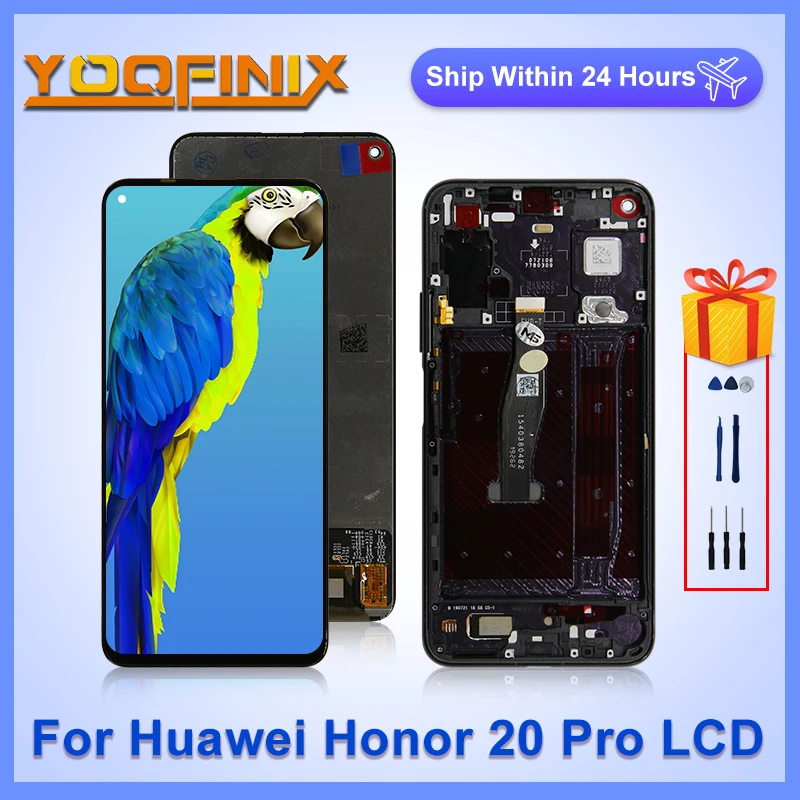 

ЖК-дисплей для Huawei Honor 20 Pro, 6,26 дюйма, цифровой преобразователь сенсорного экрана, запасные части для дисплея Honor 20 Pro