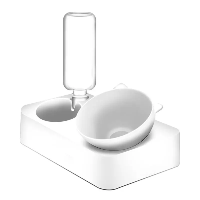 

Pet Bowl 15 Adjustable Cat Shape Cat Bowl Cat Feeding Bowl with Water Bottle