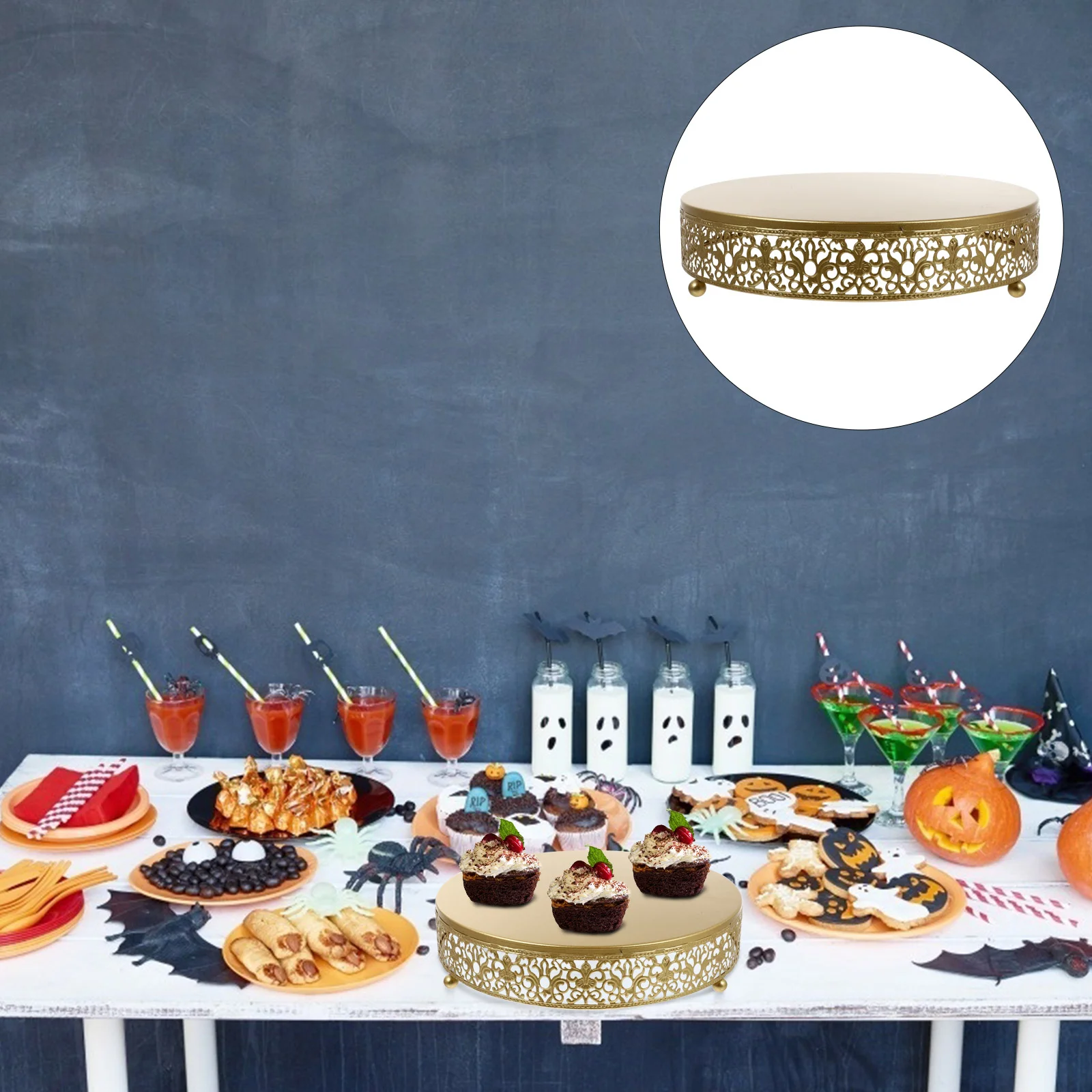 

1 шт., Круглый кружевной поднос для десерта