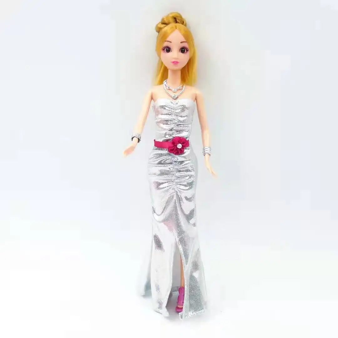 

Classic Black Silver Off Shoulder Fishtail Dresses For Barbie Doll Clothes Princess Party Gown 1/6 BJD Dollhouse Accessories Toy