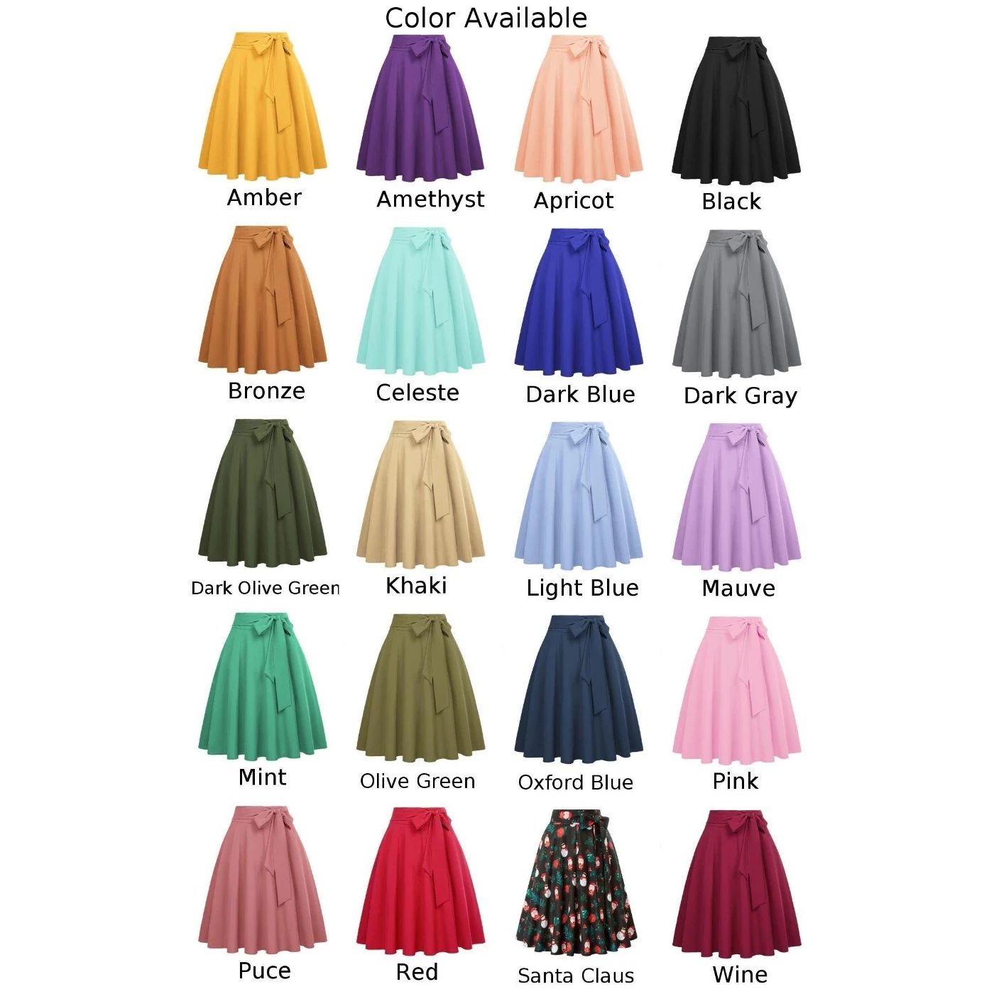 Женская юбка с высокой талией Belle Poque Однотонная трапециевидной формы бантом