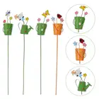 4 шт., случайный стиль, милые украшения для сада, настольные украшения, бонсай, топперы для цветочных горшков, садовых растений