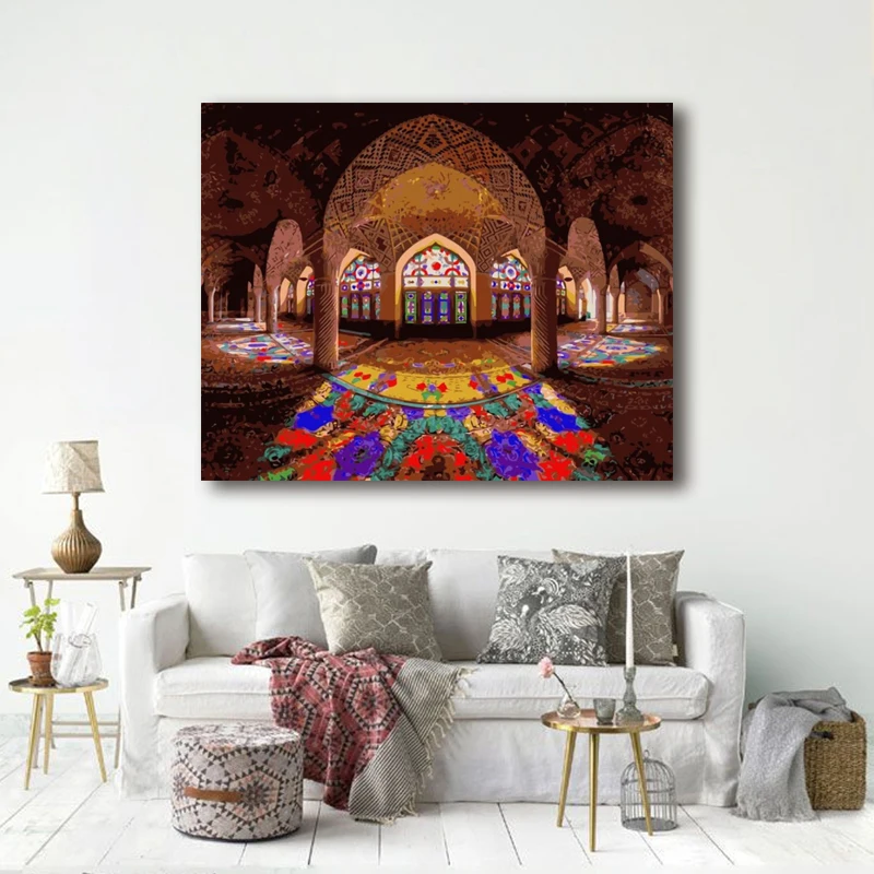 

Набор для рисования «сделай сам», рисование по цифровой импрессионистской римской архитектуре, с набором для украшения дома