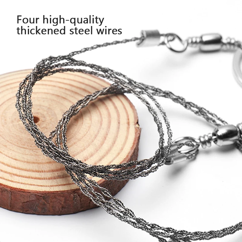 

Stainless Steel Emergent Survival Wire Saw Handle for Cutting Fretsaw Outdoor Hunt Fish hand Tool