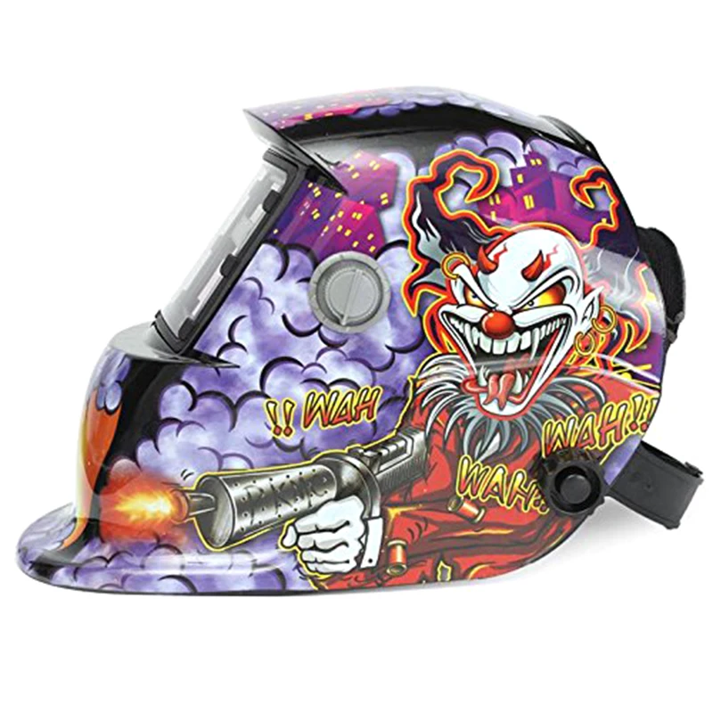 

Welding Mask Hood Welding Helmet Solar Automatic(Solar Power for Recharge) Face Protection (Clown + Pistol)