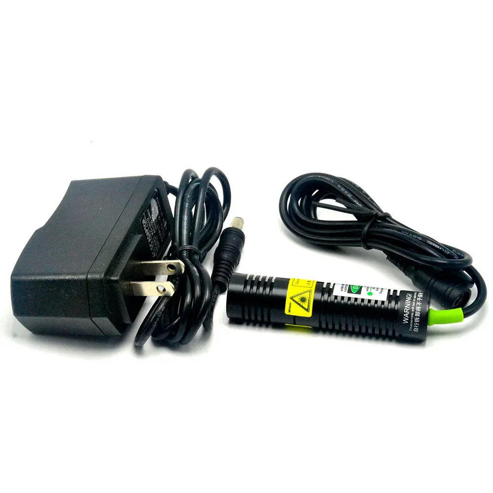 Focusable 532nm 50mw Green Laser Diode Module Focus Dot w 5V Power Adapter &amp 18mm Heatsink Holder | Лампы и освещение