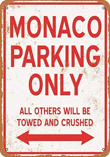 

Iron Painting Metal Wall Metal Decoration 12x8in,Monaco Parking Only,Notice Signs Funny Metal Signs, Living Room Cafe Bar Restau