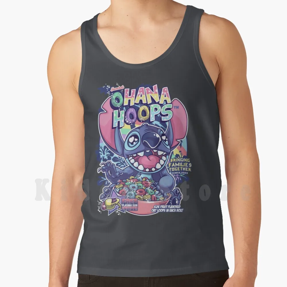 Hoops tank tops vest 100% Cotton Cereal Box Breakfast Space 