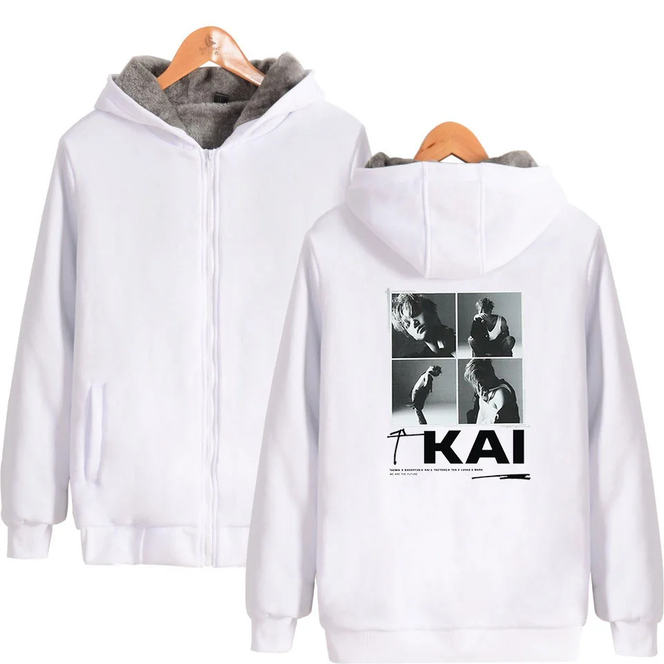 

KPOP SuperM Album Winter Women Jackets and Coats Korean Fashion K POP Super M Thick Warm Zipper Hooded Sweatshirt K-POP Clothes