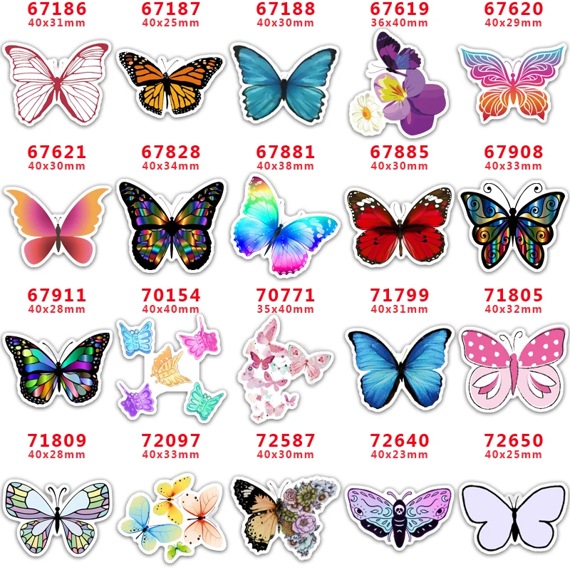 

DIY Craft Supplies Sewing Accessories Cartoon Butterfly Printed Planar Resins Mold 10 Pieces. PR-67186