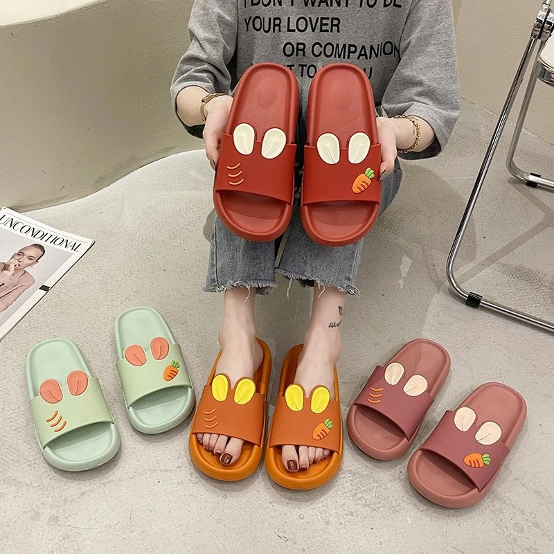 

Women's Flip Flops 2021 Summer New Fashion Comfortable Soft Bottom Cartoon Pattern Indoor Female Slippers Flat with Woman Shoes