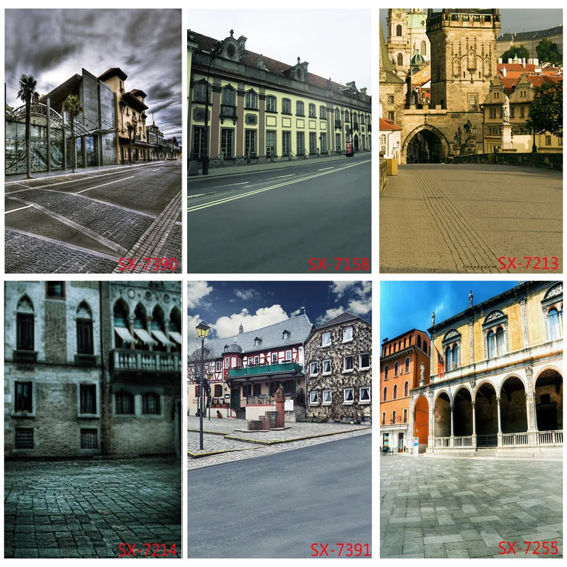 

Retro European Street View Scenery Photography Backdrops Props Wedding Child Portrait Photo Backgrounds Studio 2157 YXFL-80