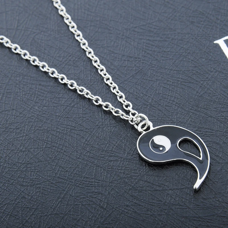 New 2 Pcs/set Fantastic Best Friends Ying Yang Necklaces Taiji Bagua Charm Pendant Jewelry For Lovers Gifts Colar Masculino | Украшения и