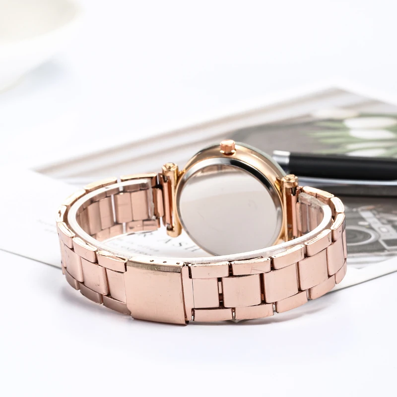 Роскошные Кварцевые часы для женщин модные золотые стальные ремешок женские